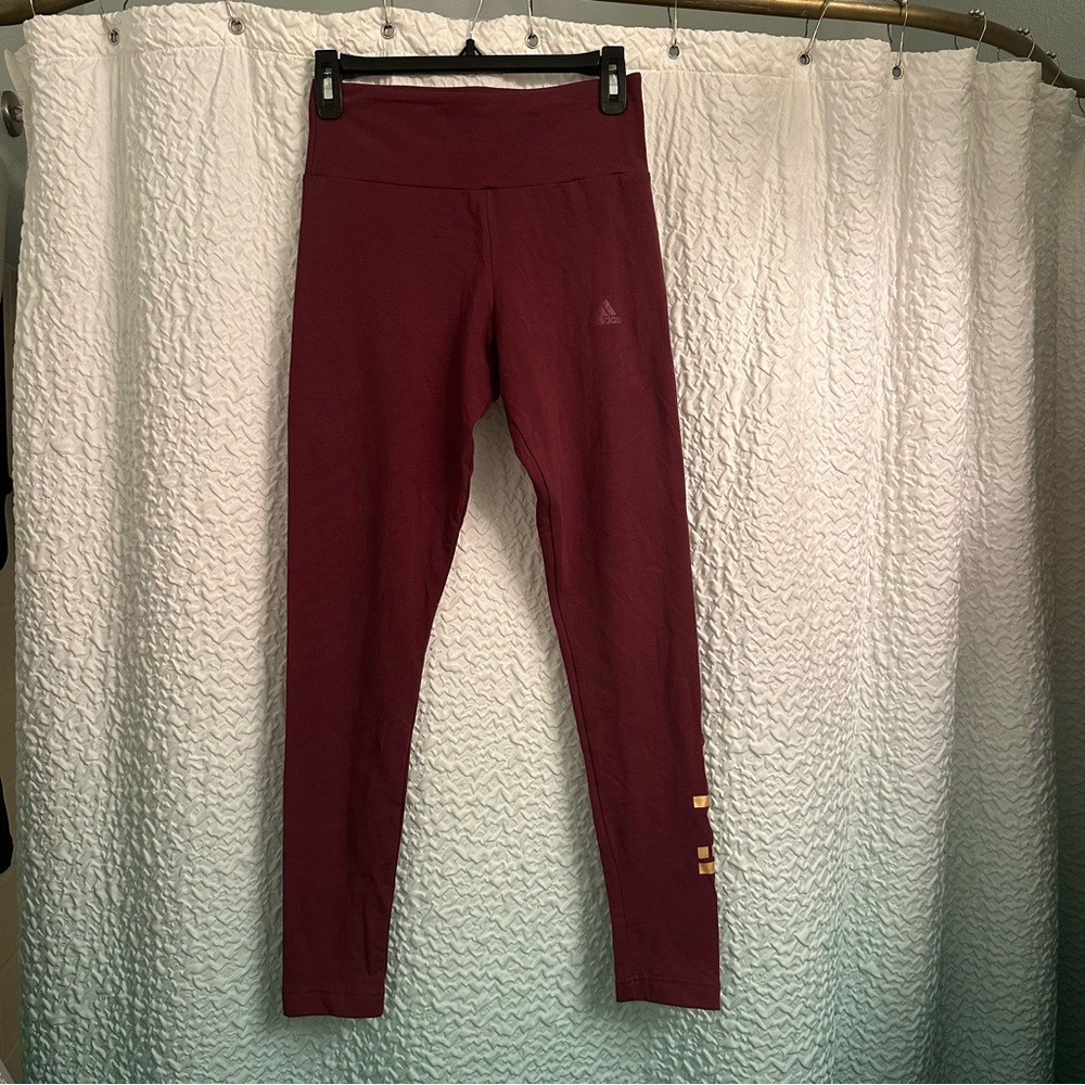 Women’s Adidas Burgundy High Waisted Leggings Size S